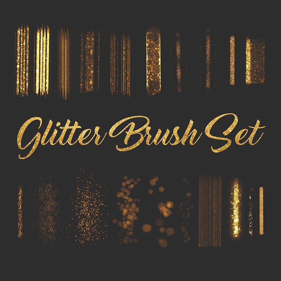 [P71] Procreate Gold Glitter Brush Set Brushes Procreate Brushes