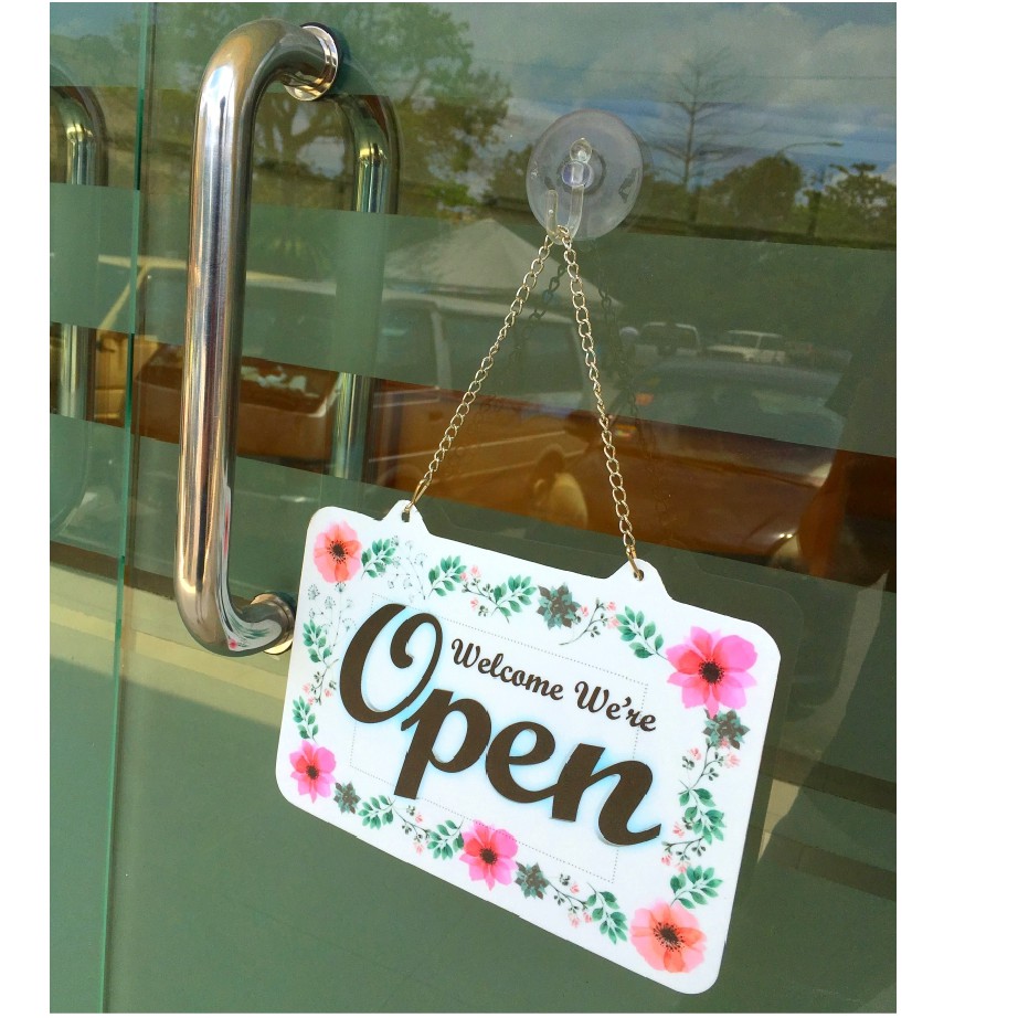 SB9901 OPEN & CLOSED DOOR SIGN BOARD WITH CHAIN & SUCTION CUP 170 ...