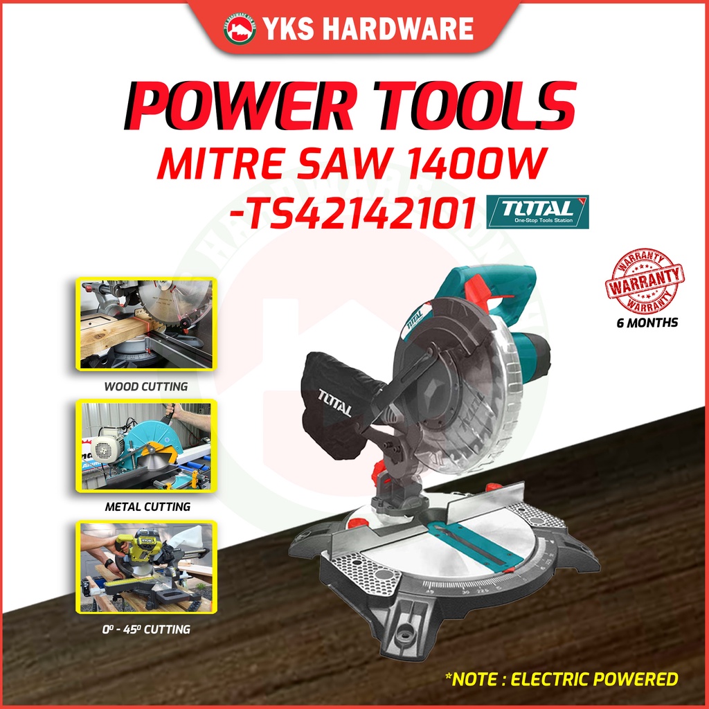 TOTAL Mitre Saw 1400W TS42142101 Shopee Malaysia