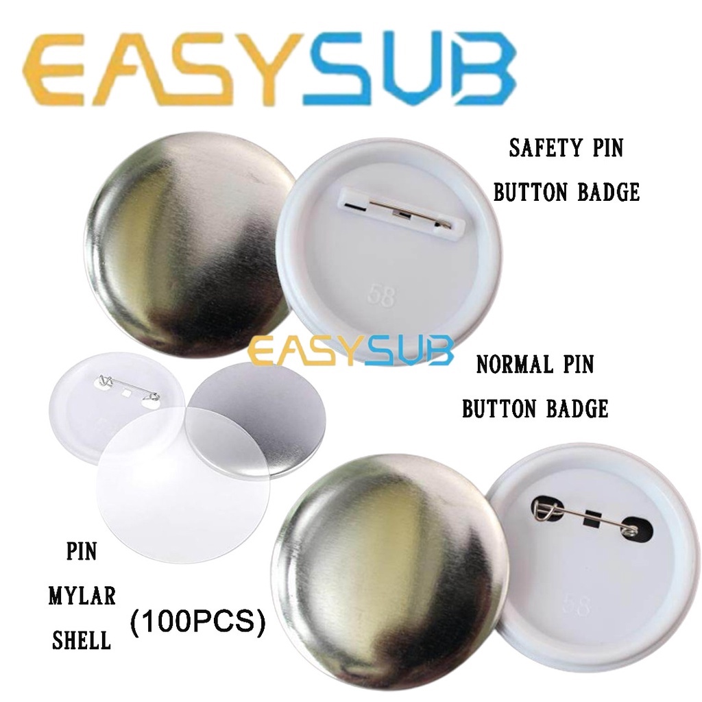 58MM BUTTON BADGE SAFETY PIN AND NORMAL PIN (58MM 100PCS) Shopee Malaysia