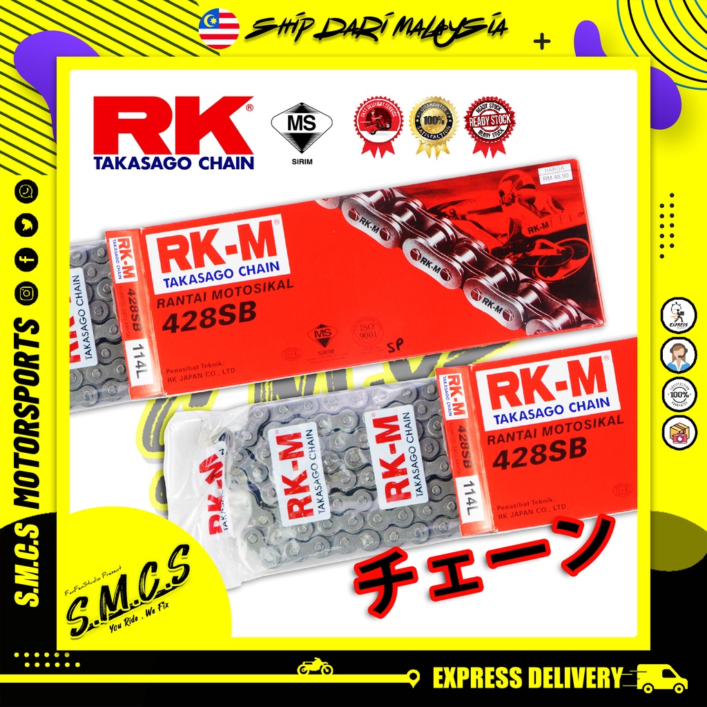 RKM CHAIN 428SB 120L/114L/96L [𝗡𝗘𝗪] Model Rantai Motor RKM [𝟭𝟬𝟬 ...