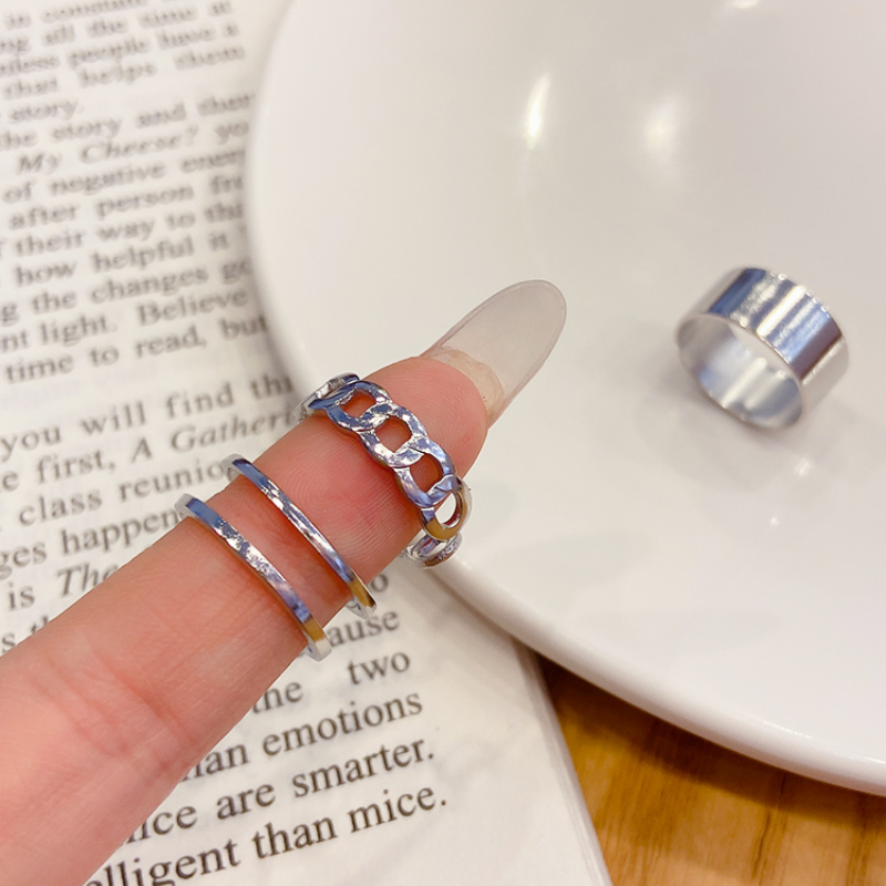 Simple Open Ring Female Threepiece Ins Fashion Personality Index
