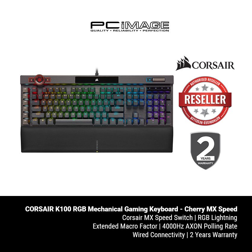 Corsair K100 RGB Mechanical Gaming Keyboard - CHERRY MX SPEED RGB