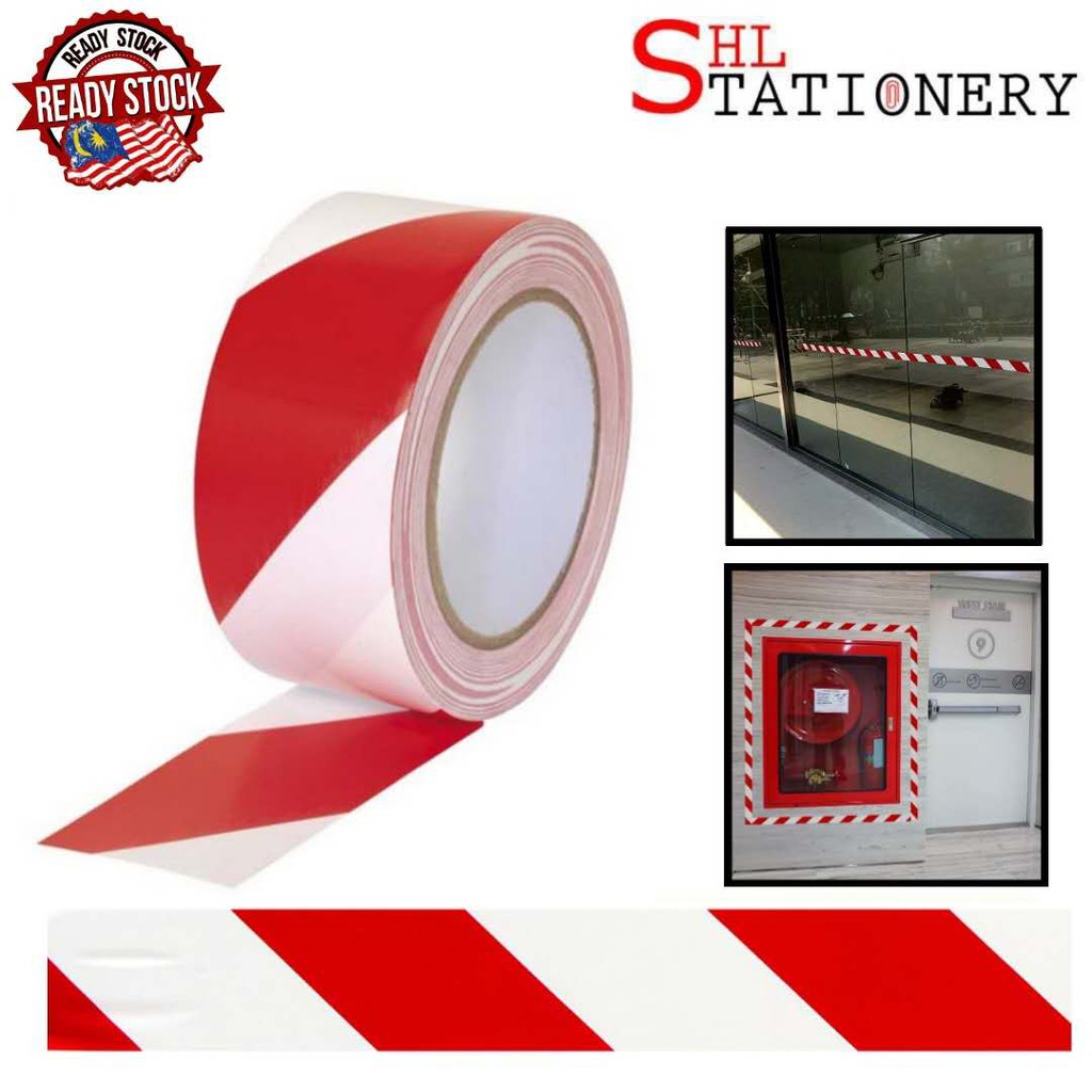 Red White Floor Tape Mm X M Strong Adhesive Thick Floor Safety