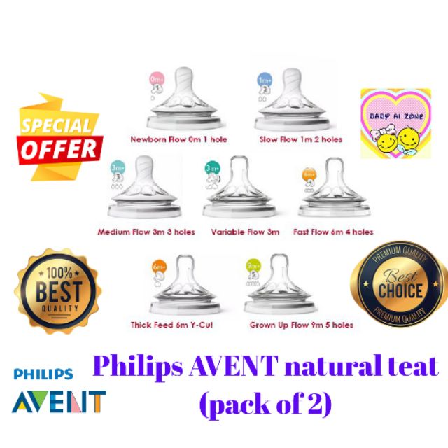 Philips Avent Teat Puting Botol Loose 1pc And 2pcs In Pack Shopee