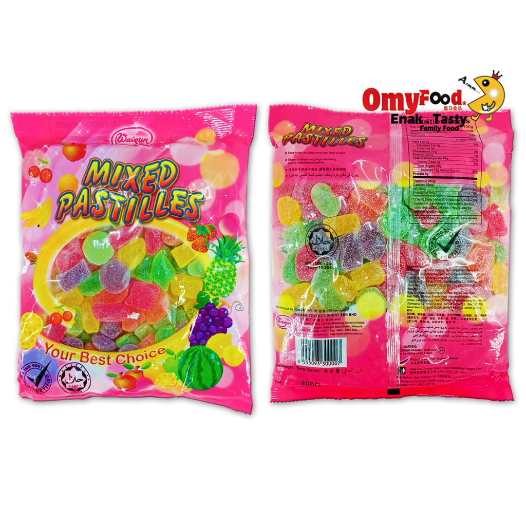 800g Waisun Jelly Sweet Candy, Mixed Pastilles [Assorted Shape / Love ...