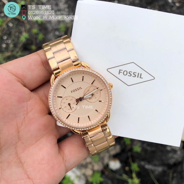 FOSSIL lady s TAILOR MULTIFUNCTION ROSE GOLD TONE STAINLESS STEEL WATCH ES4264 Shopee Malaysia