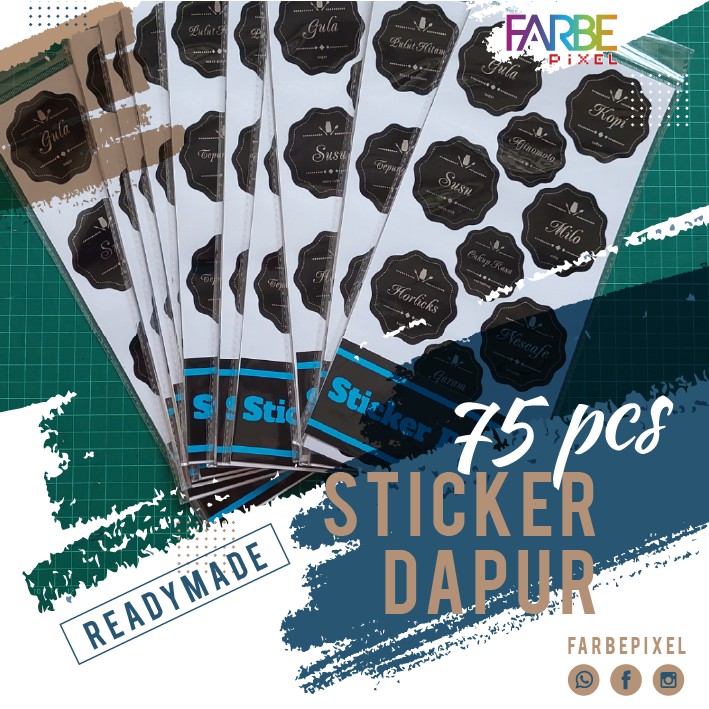 [READYMADE] 75 items sticker dapur / Kitchen labels / sticker label