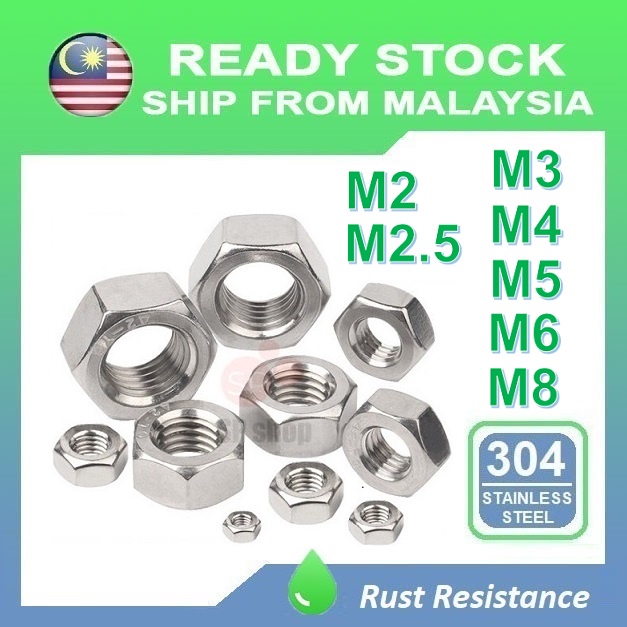 M2 ~ M8 Hex Nut Stainless Steel 304 Hexagon Nut DIN934 Electronics ...