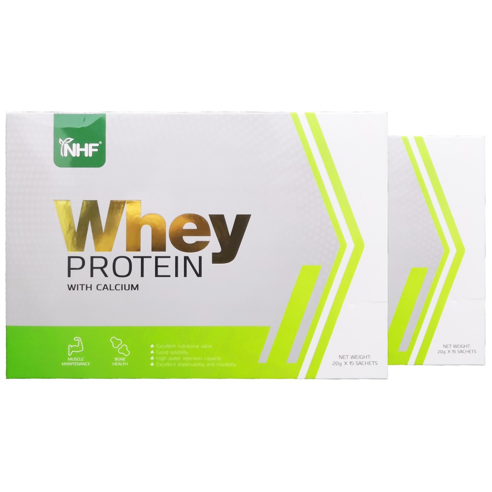 NHF Whey Protein with Calcium (20gm x 15 sachets) " HALAL" Shopee