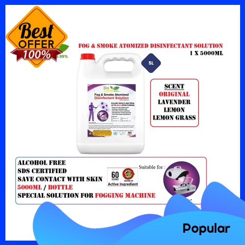 [ Ready Stock ] BIOCLEAN 99.99 Fogging Fog Machines Atomized Disinfectant Solution 5L Original