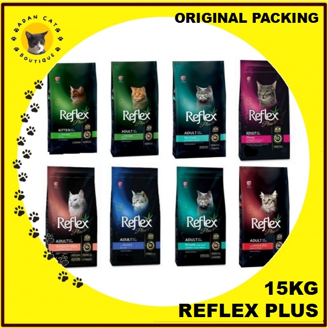 REFLEX PLUS SUPER PREMIUM CAT FOOD - 15KG (VARIOUS FLAVOUR) | Shopee ...