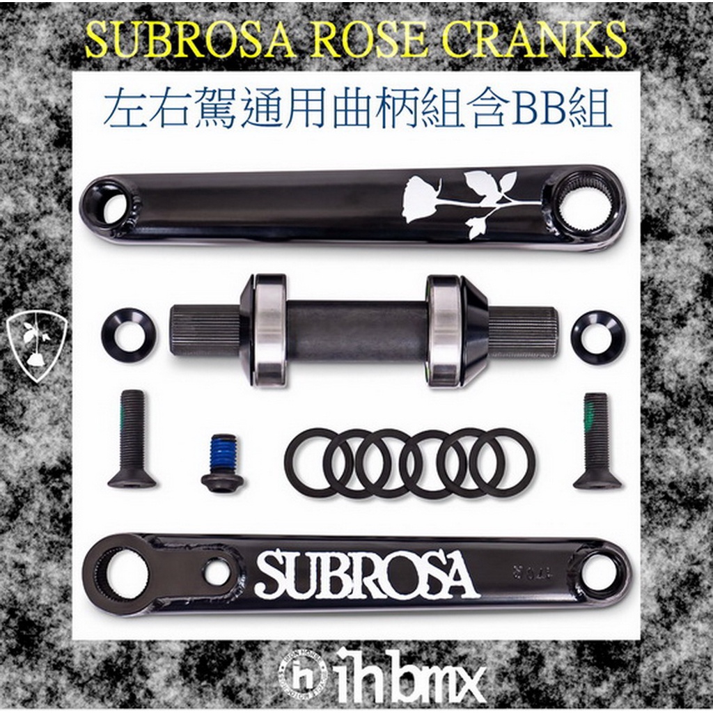 [I.H BMX] SUBROSA ROSE CRANKS Left Right Driving Universal Crankset With BB Set Downhill Bike