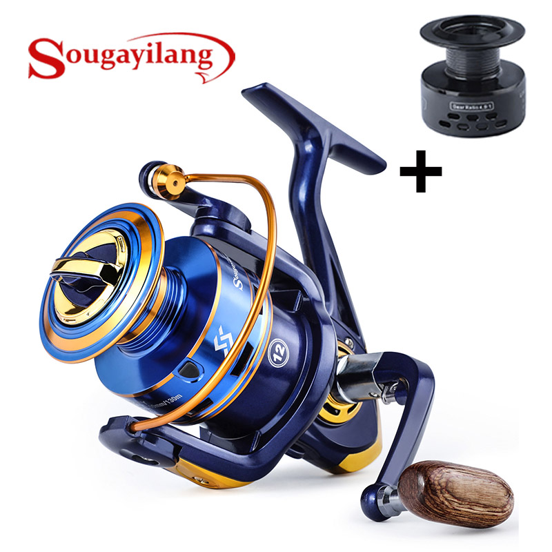 Sougayilang 1000-7000 Model Spinning Fishing Reel 12BB 4.9:1/5.2:1 Fishing  Reel Aluminum Spool Right/Left Interchangeable Handle For Freshwater Fishing
