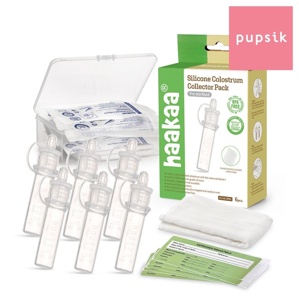 Haakaa Pre-Sterilized Silicone Colostrum Collector Set (4ml x 2 or 6 ...