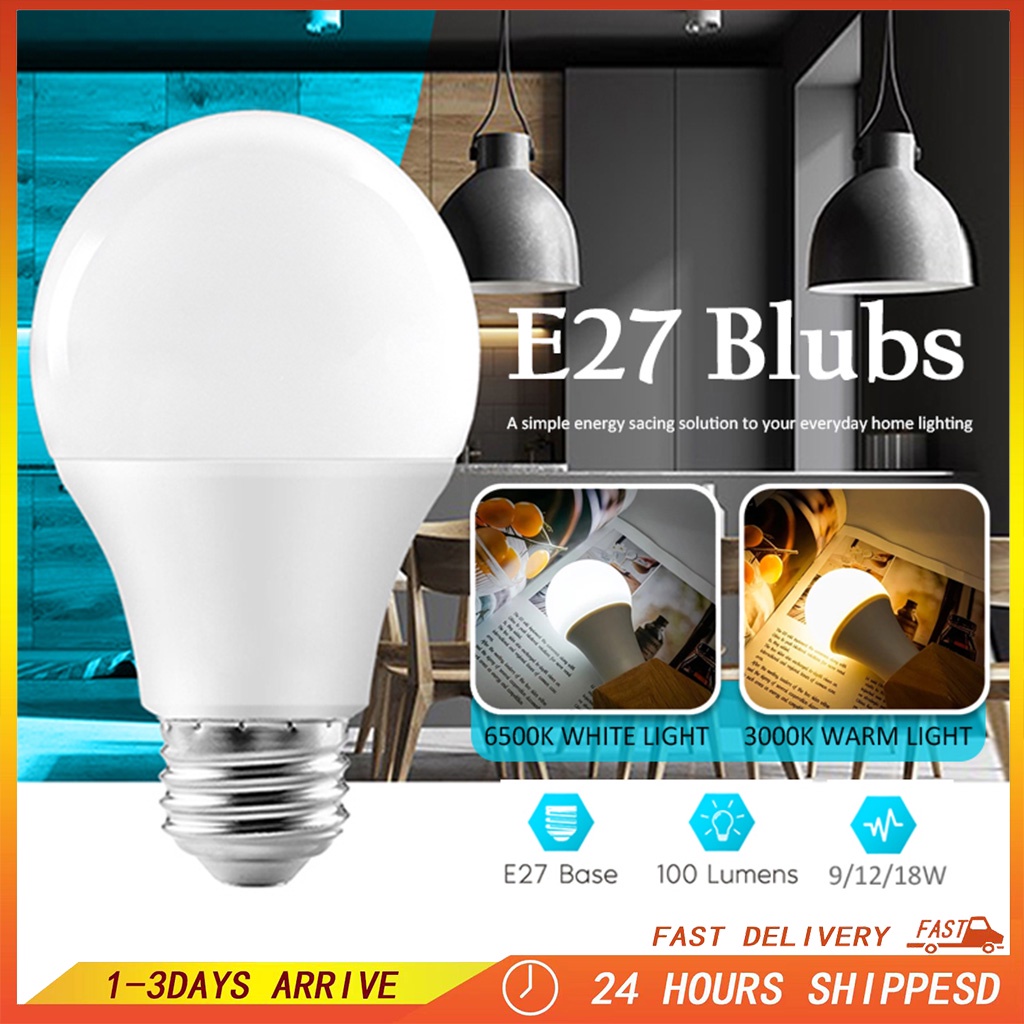 (9W 12W 18W) LED Stick Bulb E27 Energy Saving Mentol Lampu Meja Siling ...