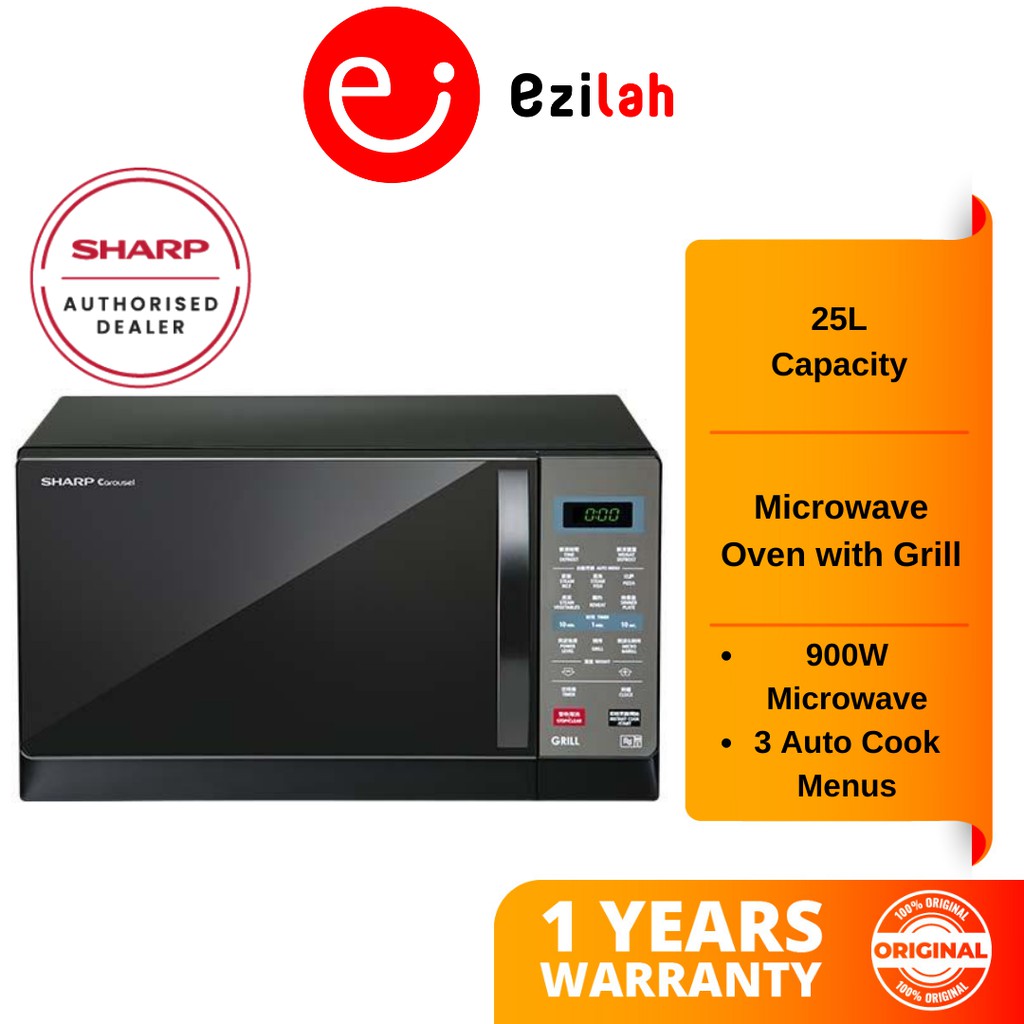 sharp 25l microwave oven with grill r607ek