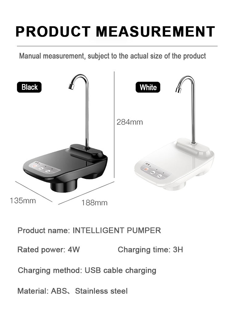 Automatic Electric Water Pump USB Charging Button Dispenser Gallon ...