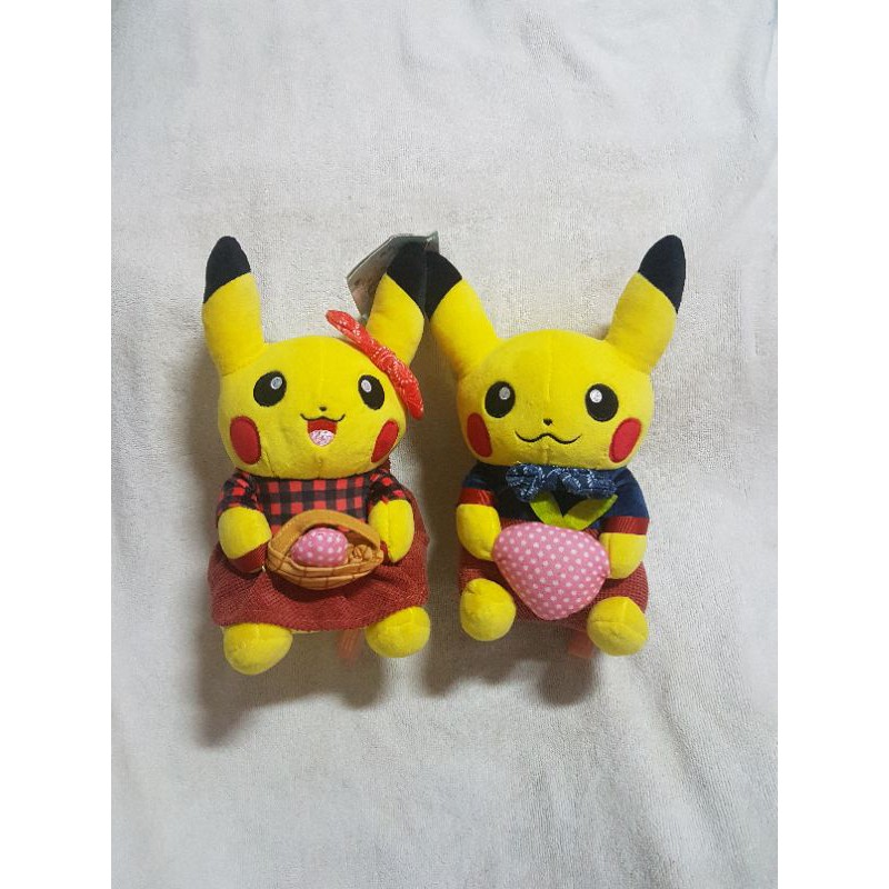 Authentic San-X Pokemon Pikachu Couple Plush Soft Toy (Set of a pair ...