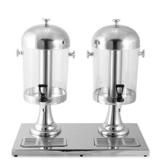 Stainless Steel Juice Dispenser 8l X 2 Bowls With Ice Chamber 