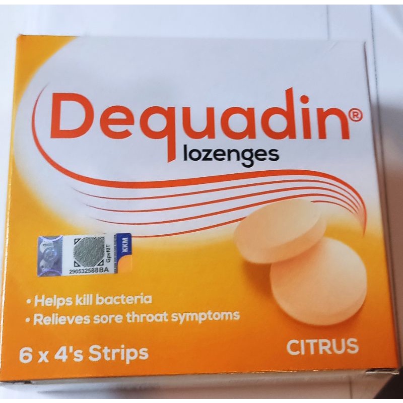 Dequadin Lozenges Sore Throat Relief (Citrus Flavored) (4's X 6strips ...