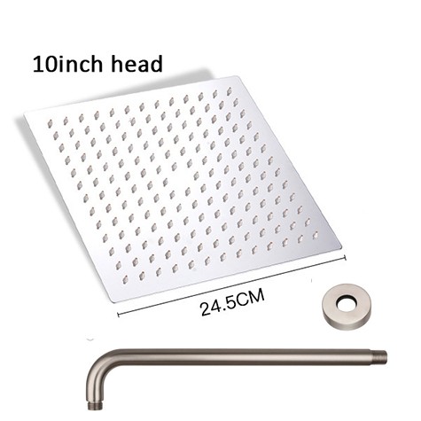 Ultra Thin 201 Stainless Steel Rain Shower Head Square (8/10/12 ...