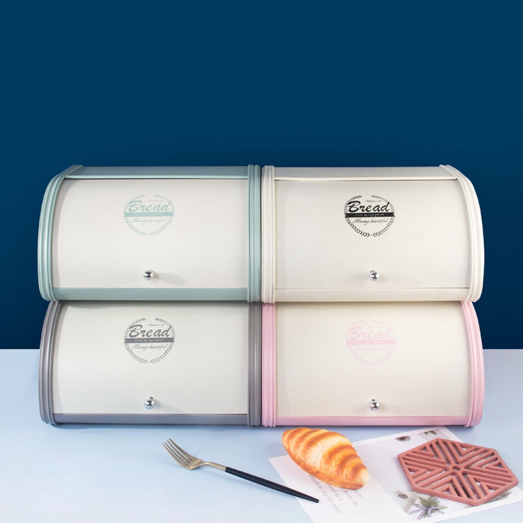 [etekaxaMY] Bread Box,Kitchen Metal Container for Storage Bin ...