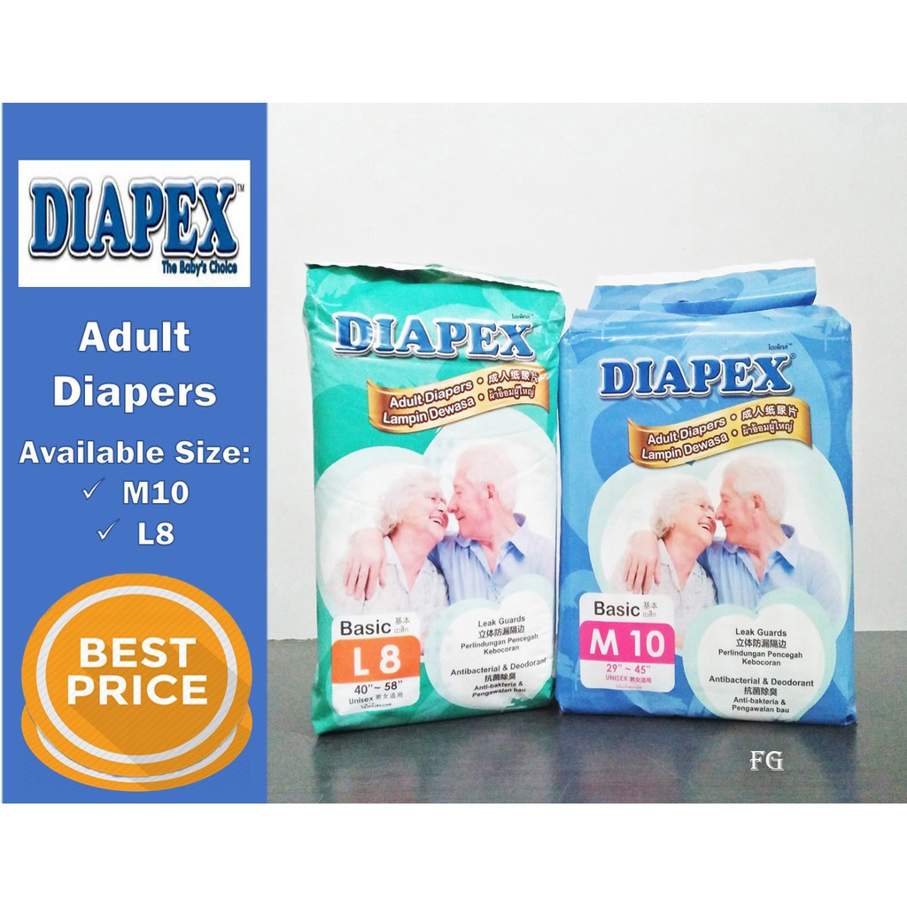 Diapex Adult Diapers (M10,L8) | Shopee Malaysia