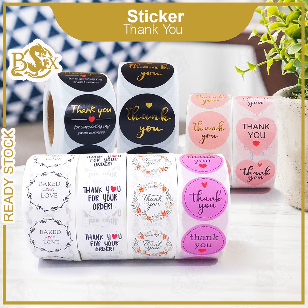 500pcs Thank You Sticker Seal Label Sticker Terima Kasih (READY STOCK ...