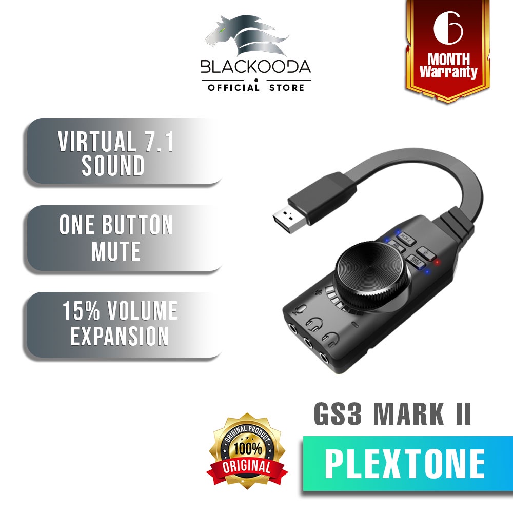 PLEXTONE GS3 Mark II Virtual 7.1CH USB Sound Card External Audio Card 3