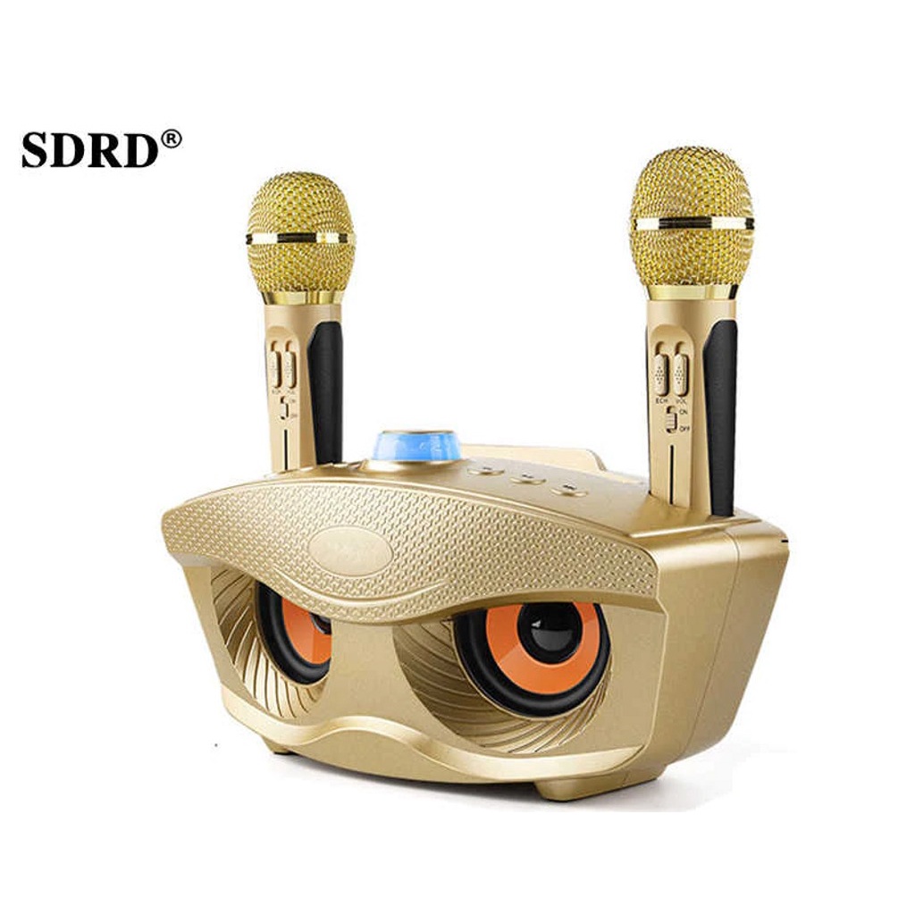 Wireless Dual Microphone Karaoke Portable 3D Stereo Speaker 猫头鹰麦克风-双 ...