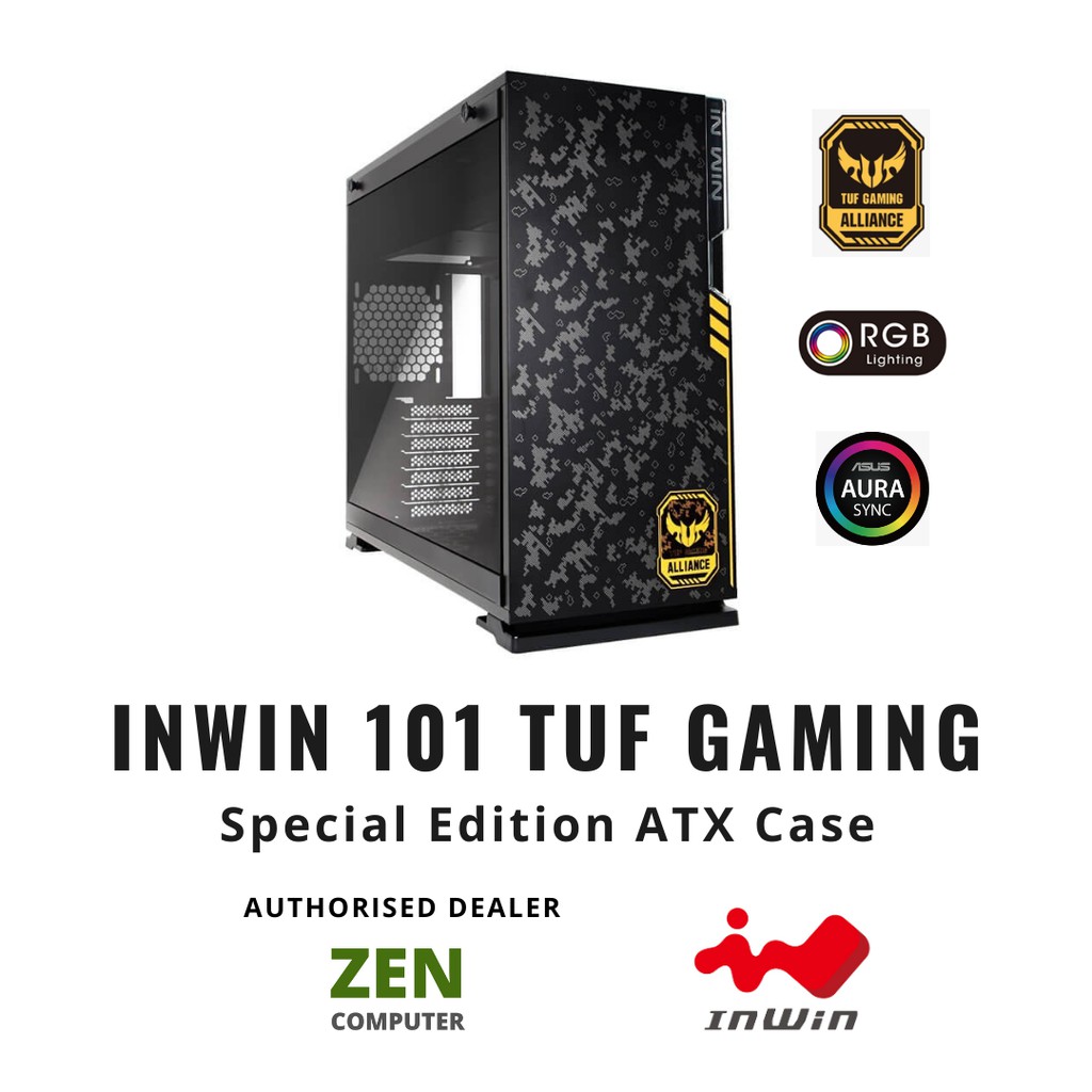 in Win 101 White ATX Mid Tower Gaming Computer Case with Tempered