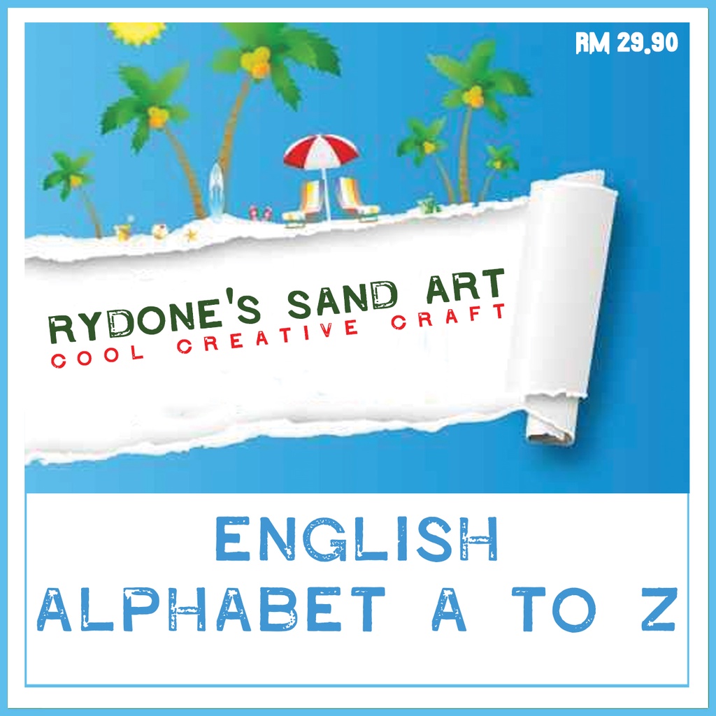 Sand Art ENGLISH ALPHABET A to Z Set | RyDone's Sand Art | Set Huruf ...