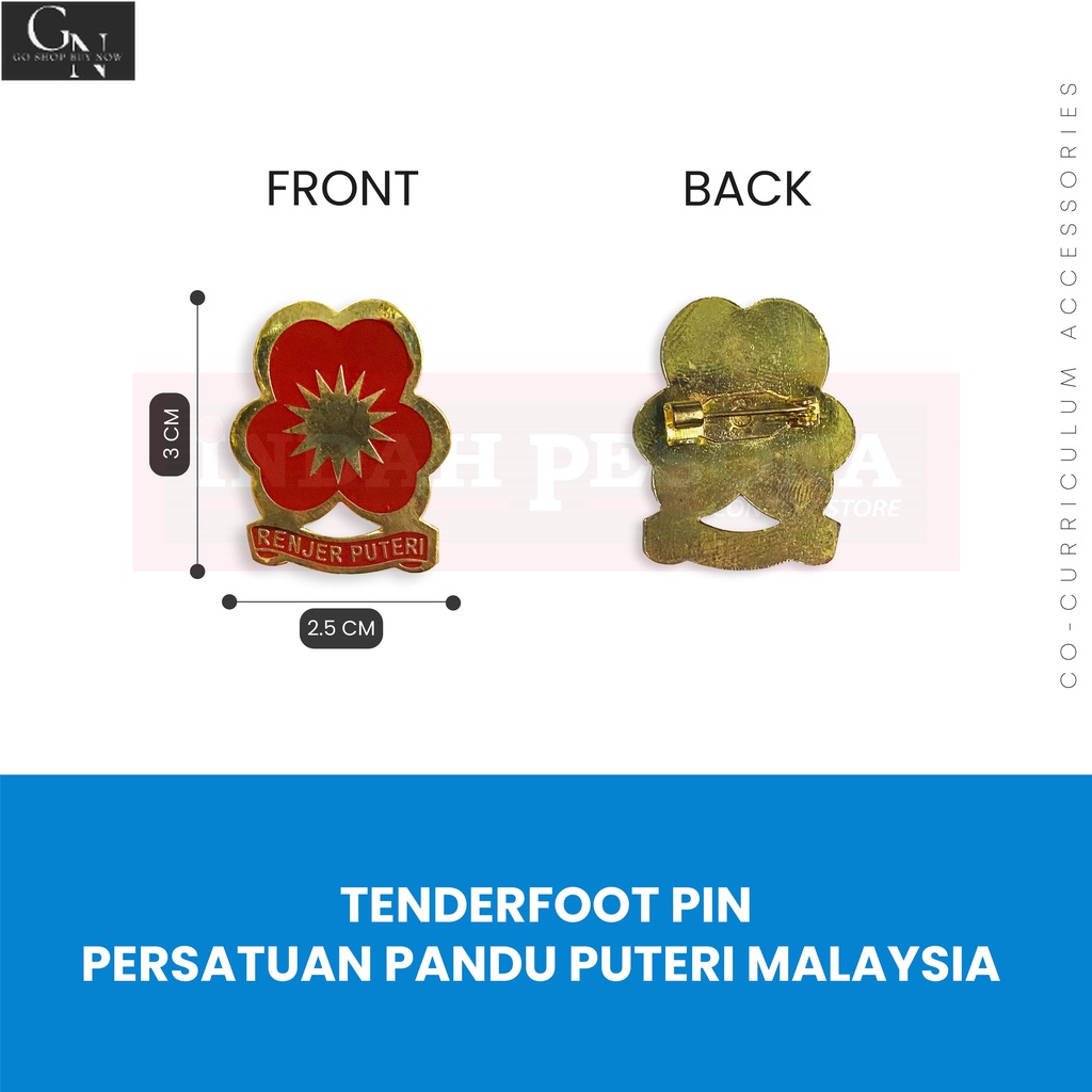 TENDERFOOT PIN RENJER PUTERI / ACCESSORIES UNIFORM (PANDU PUTERI ...