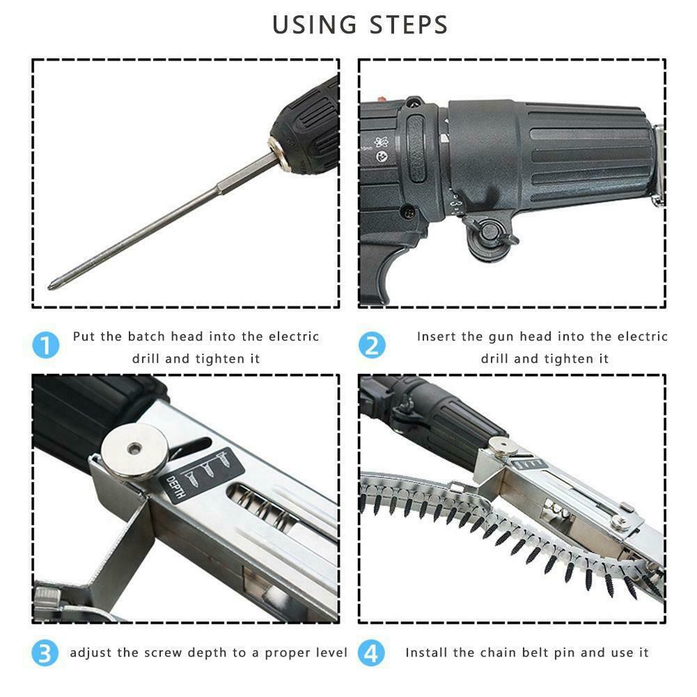 Chain Screw Gun Drill Adapter Chain Nail Gun Adapter for Electric Drill Shopee Malaysia
