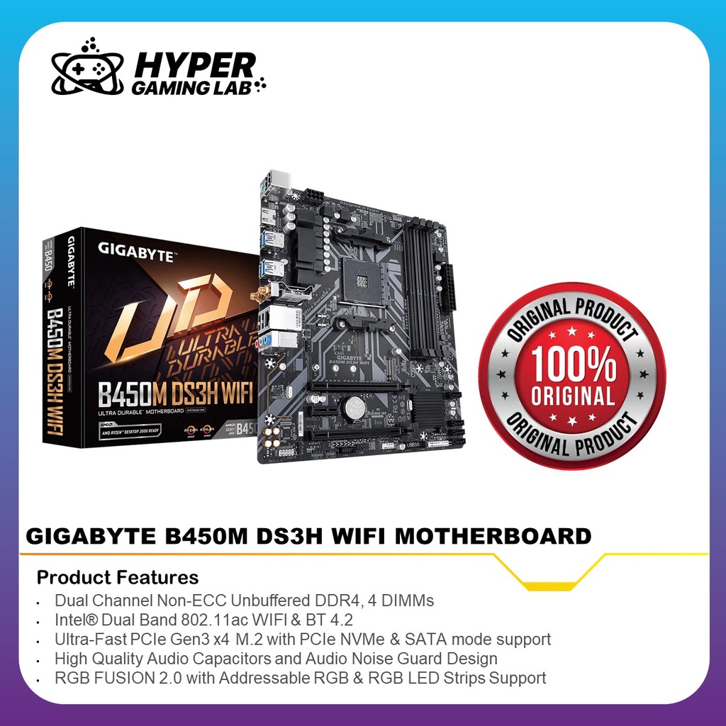 GIGABYTE B450M DS3H WIFI MOTHERBOARD Shopee Malaysia