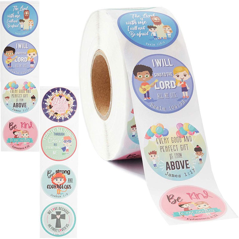 50-500pcs Pattern Religious Stickers Labels Christian Bible Verse ...