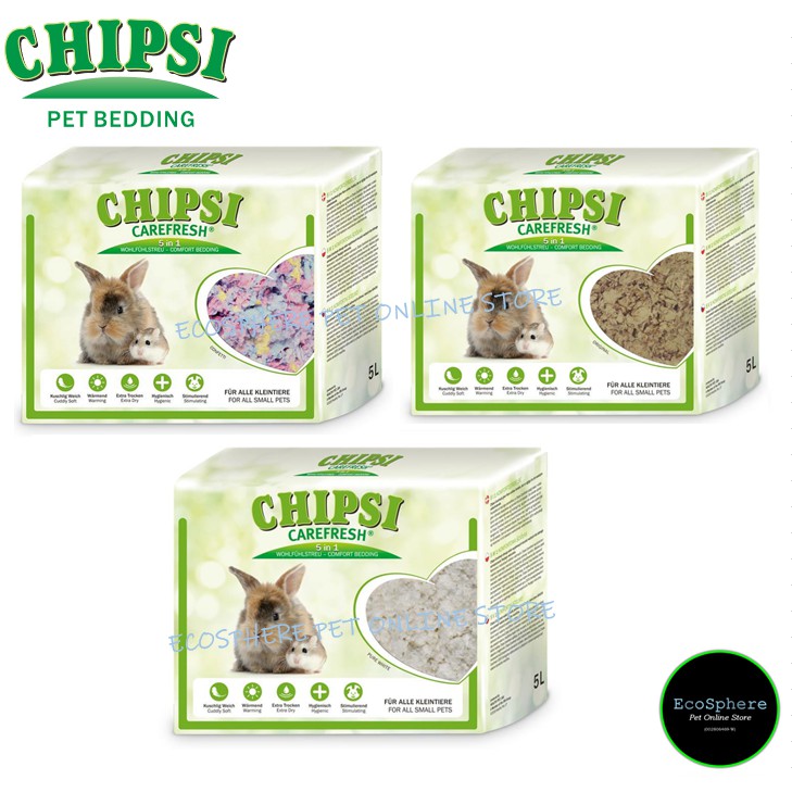 CHIPSI Carefresh 5 in 1 Comfort Bedding 5L (For Hamster, Rabbit, Guinea