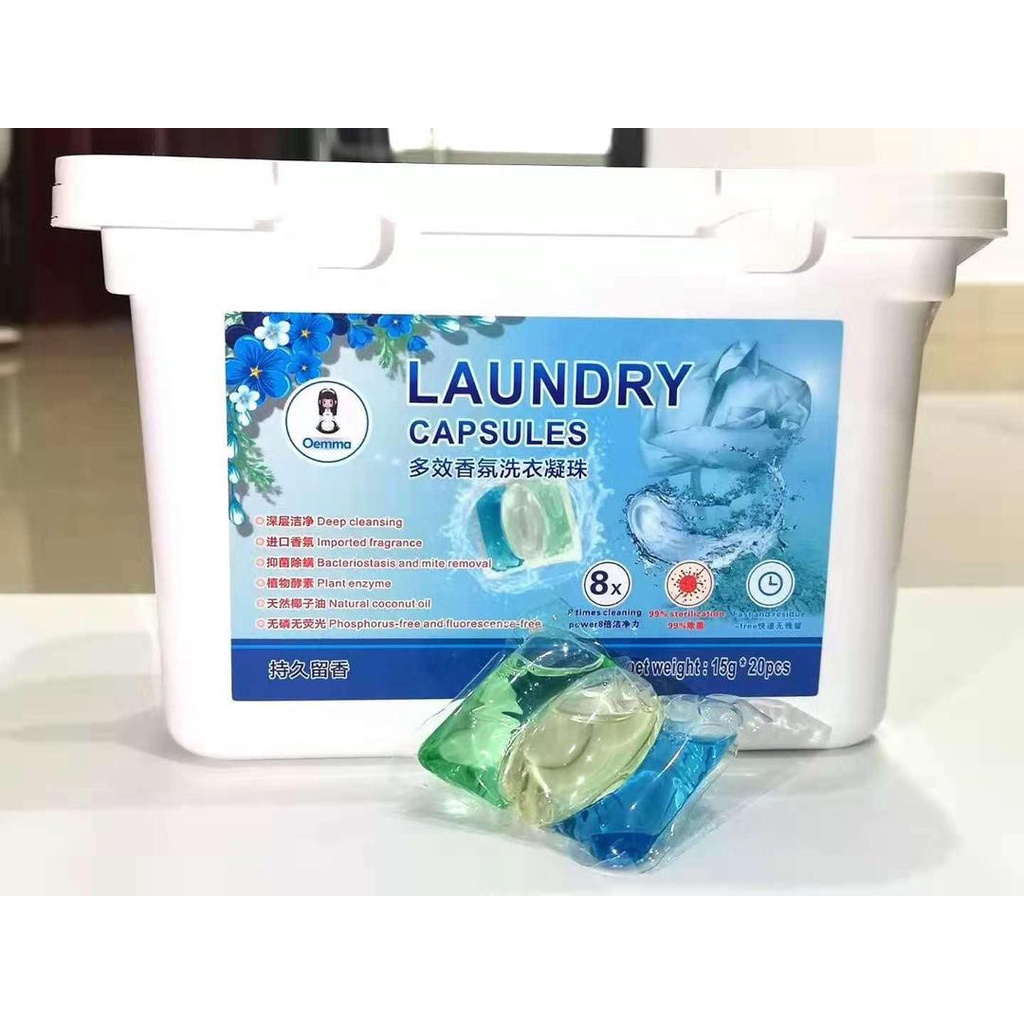 【Oemma】 3 In 1 Laundry Capsule 20 pods/1box (Detergent Pod） | Shopee ...