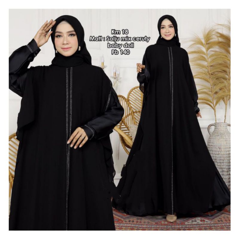 HITAM Inner Outer Snow Abaya/Saudi Abaya Najaah Abaya/Black Robe/Black ...