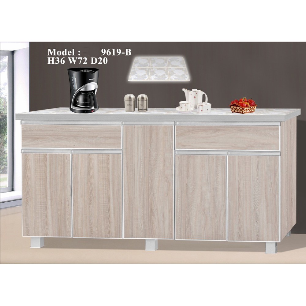 Almari Dapur 6 kaki / 6 Feet Kitchen Maple Color 9619 / Wenge