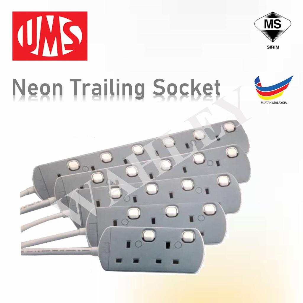 UMS Neon Trailing Socket (2 gang/ 3 gang/ 4 gang/ 5 gang/ 6 gang ...