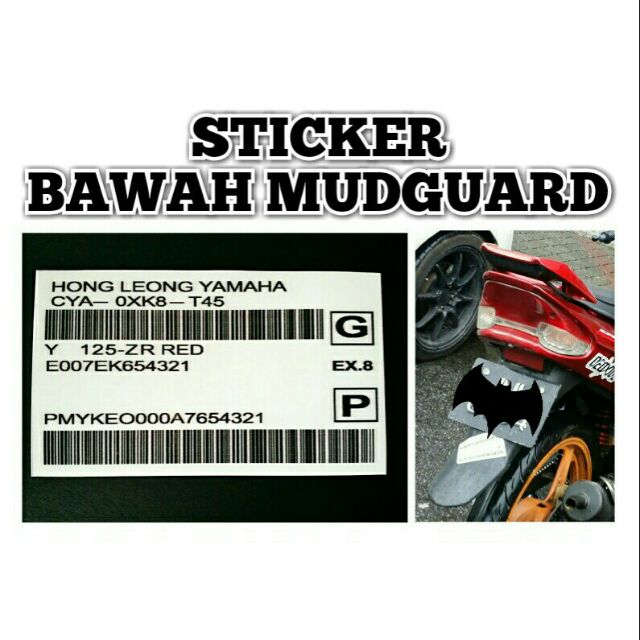 STICKER BAWAH MUDGUARD BELAKANG 125ZR | Shopee Malaysia
