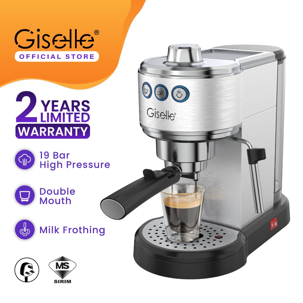 Giselle Automatic Espresso Coffee Maker Machine with Milk Frothing with