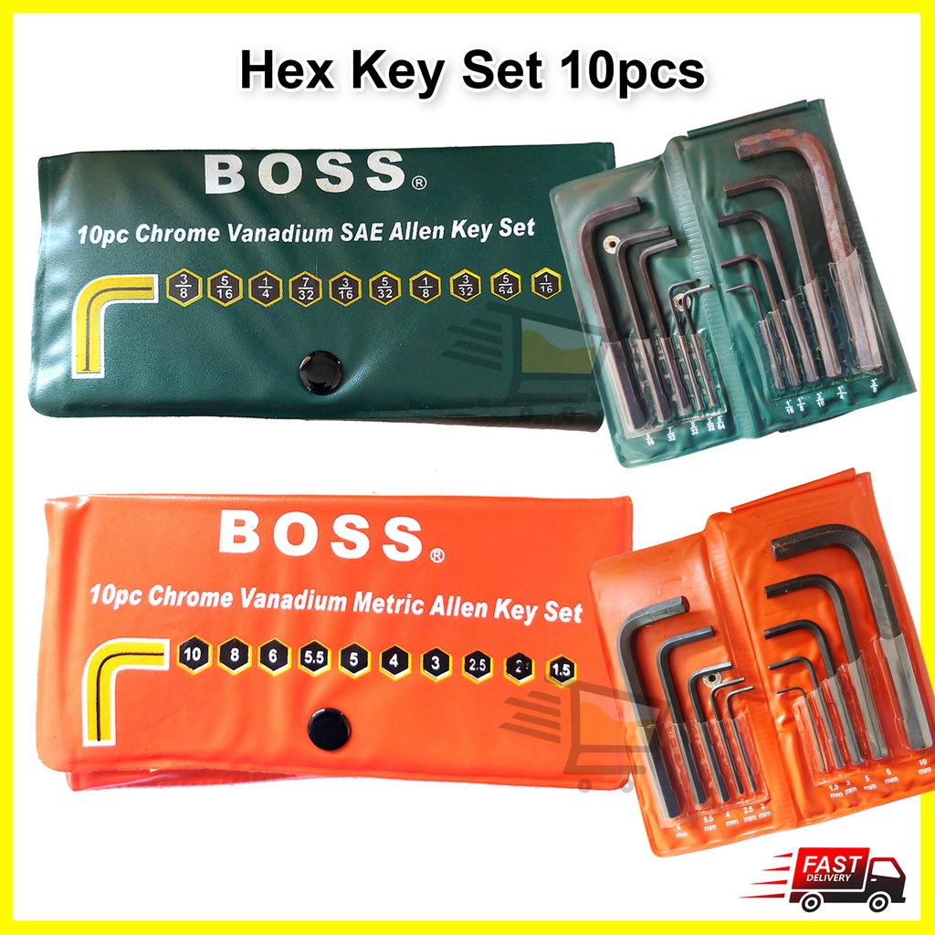 Allen Key Hex Key Set Metric / Inches 10pcs Shopee Malaysia