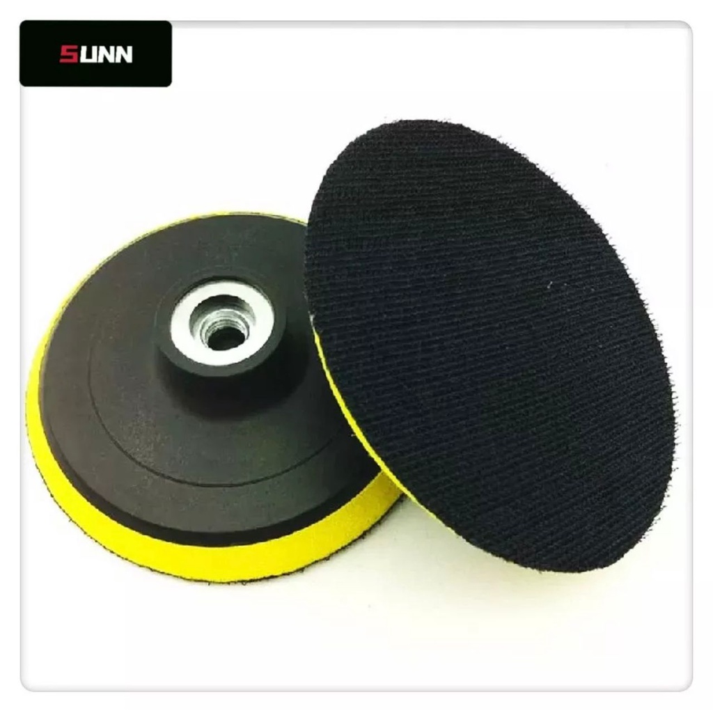 SUNN 4 Inch 100mm Velcro Rubber Pad Sandpaper Disc Shank Pad Electric