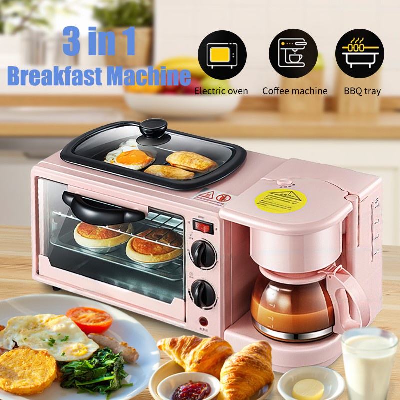 3 in 1 Breakfast Maker Toaster Coffee Machine Oven Electric Frying ...