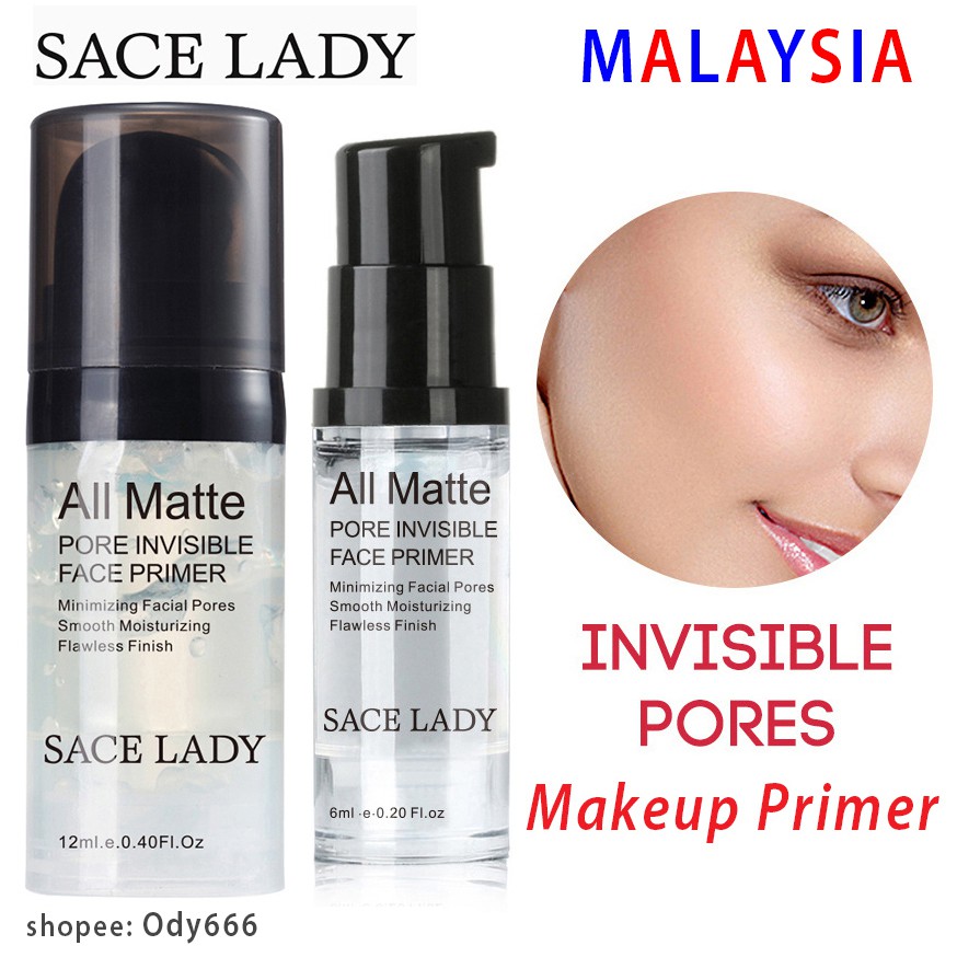 Ready Stock 🇲🇾 Face Primer Makeup Base Invisible Pore All Matte Primer Long Lasting Sace Lady