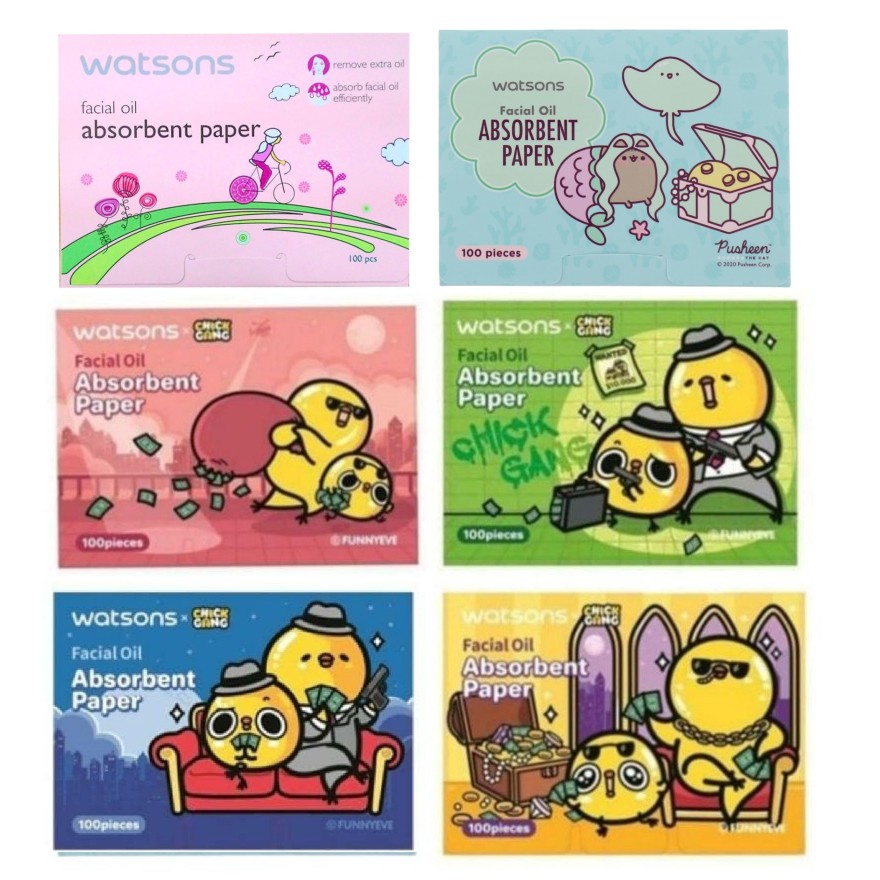 Watsons Facial Oil Absorbent Paper (100s) Penyerap Muka berminyak oily
