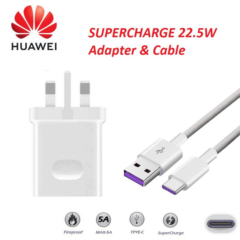 Huawei 4.5V/5A 22.5W SuperCharge Adapter With TypeC Cable Shopee